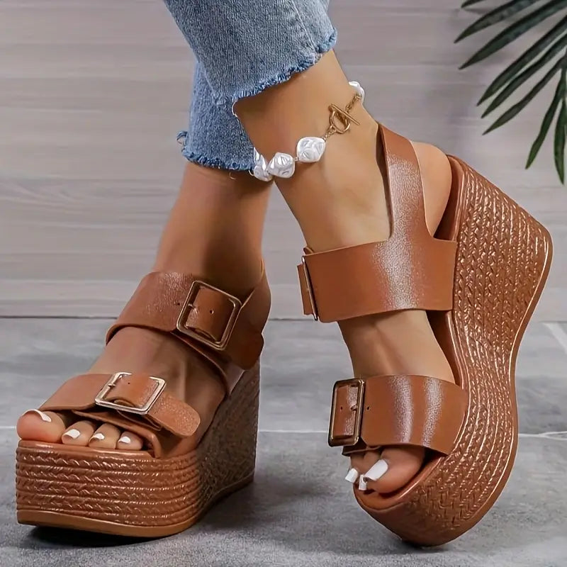 Rose- Roma Wedge Platform Sandals