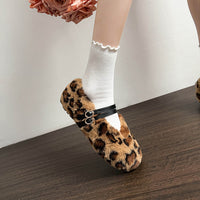 Zara - Chic Faux Fur Leopard Flats