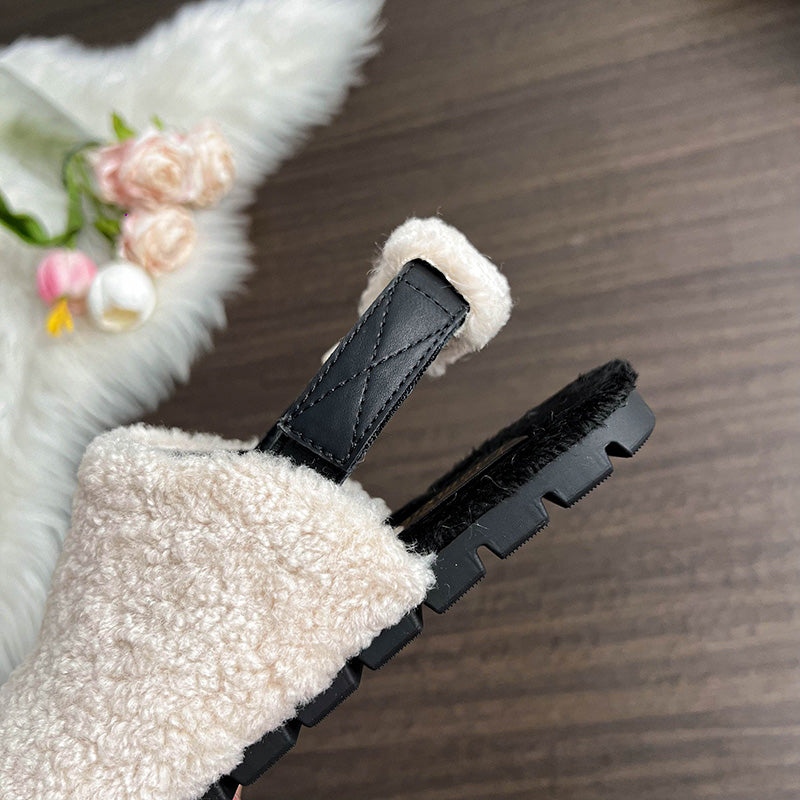 Mila - Teddy Slingback Winter Slippers