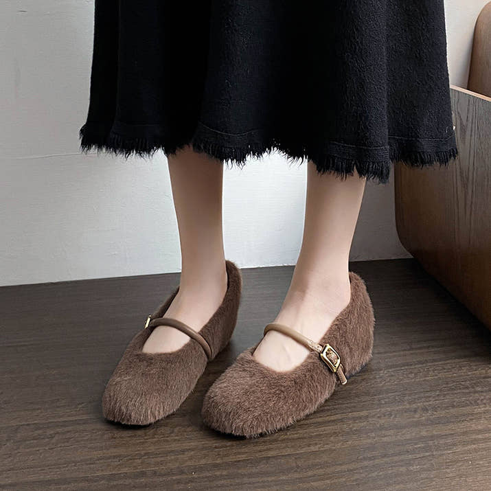 Sofia - Cozy Faux Fur Ballerina Shoes