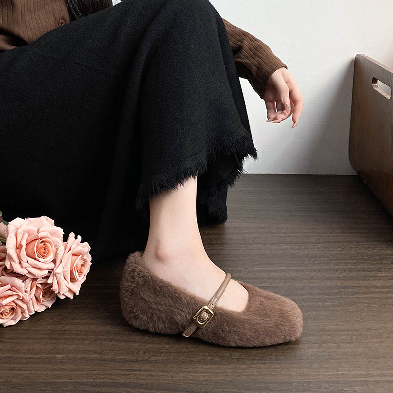 Sofia - Cozy Faux Fur Ballerina Shoes