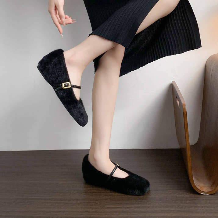 Sofia - Cozy Faux Fur Ballerina Shoes
