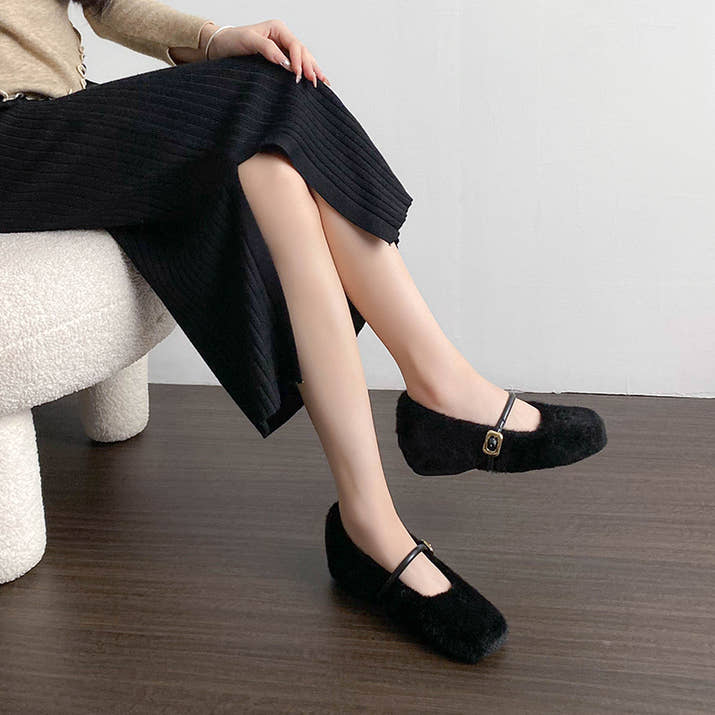 Sofia - Cozy Faux Fur Ballerina Shoes