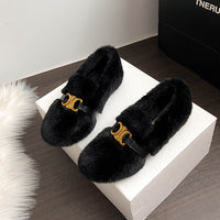 Isla - Buckled Fur Mocassins