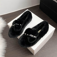 Isabella – Elegant Fur Bow Flats