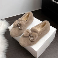 Isabella – Elegant Fur Bow Flats