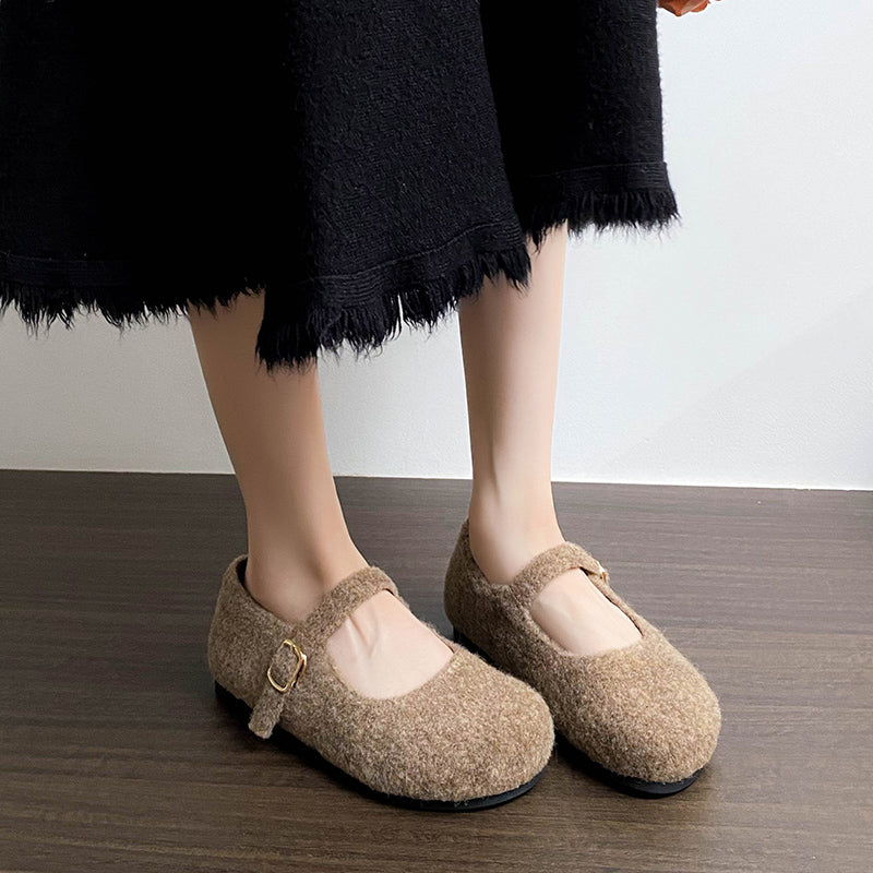 Flora - Elegant Warm Mary Jane Flats