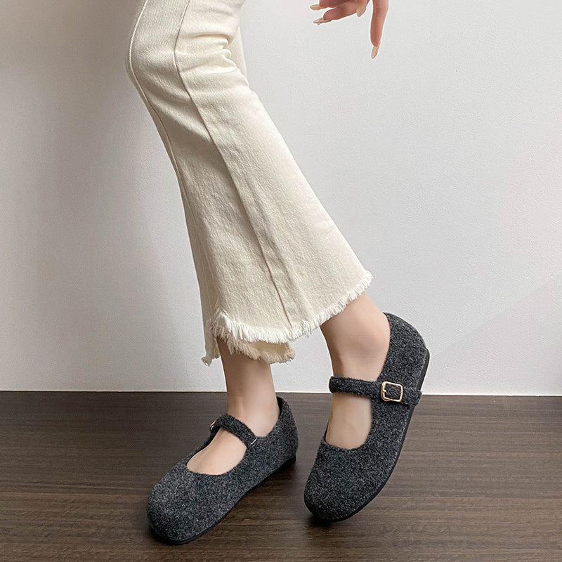 Flora - Elegant Warm Mary Jane Flats