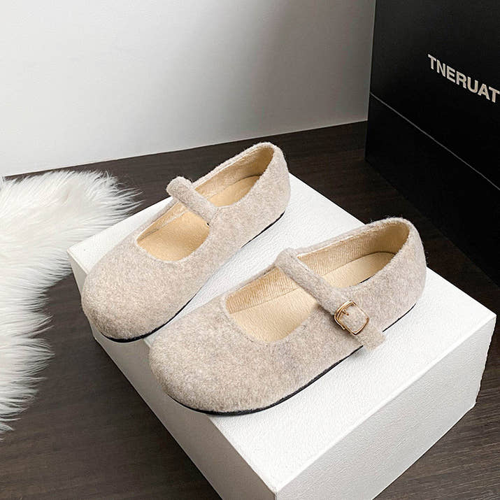 Flora - Elegant Warm Mary Jane Flats