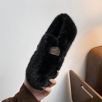 Valeria - Faux Fur Strap Shoes