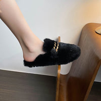 Gianna - Faux Fur Chain Mule Slippers