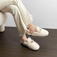 Gianna - Faux Fur Chain Mule Slippers