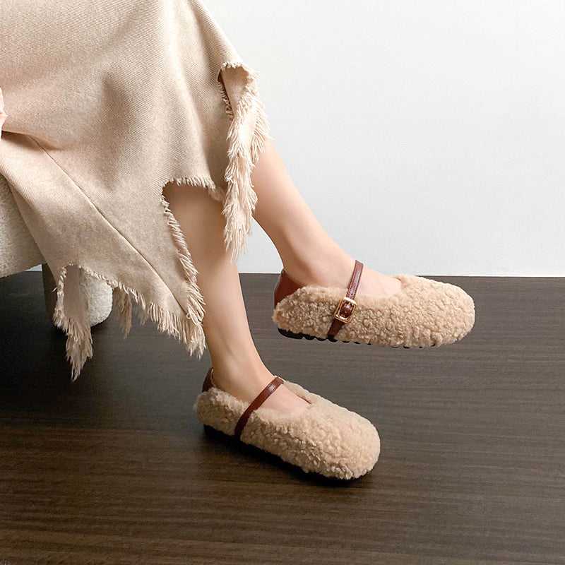 Terra - Rustic Faux Fur Shoes
