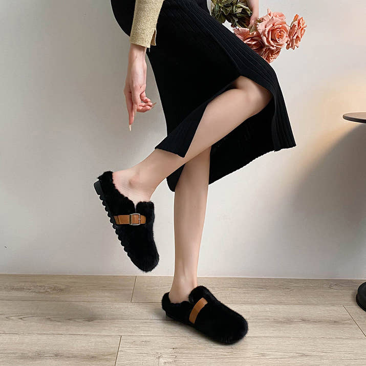 Claudia - Timeless Faux Fur Mules