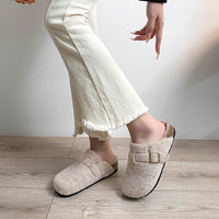 Marta - Modern Cork-Sole Winter Mules
