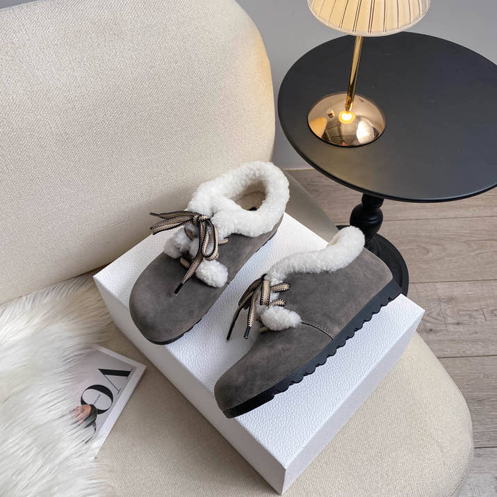 Hannah - Rustic Lace-Up Winter Shoes