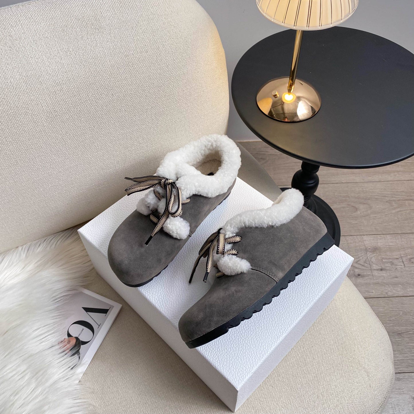 Hannah - Rustic Lace-Up Winter Shoes