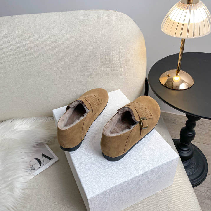 Mara - Vintage Buckle Winter Loafers