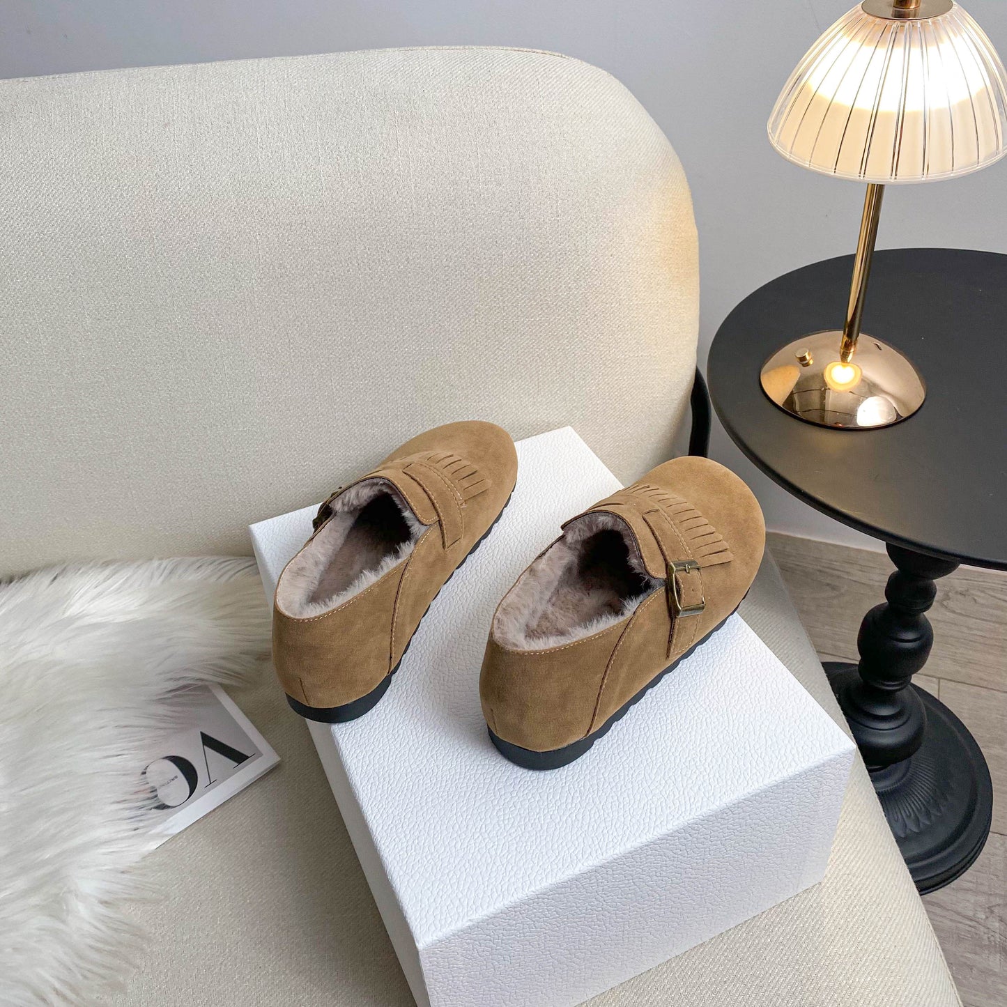 Mara - Vintage Buckle Winter Loafers