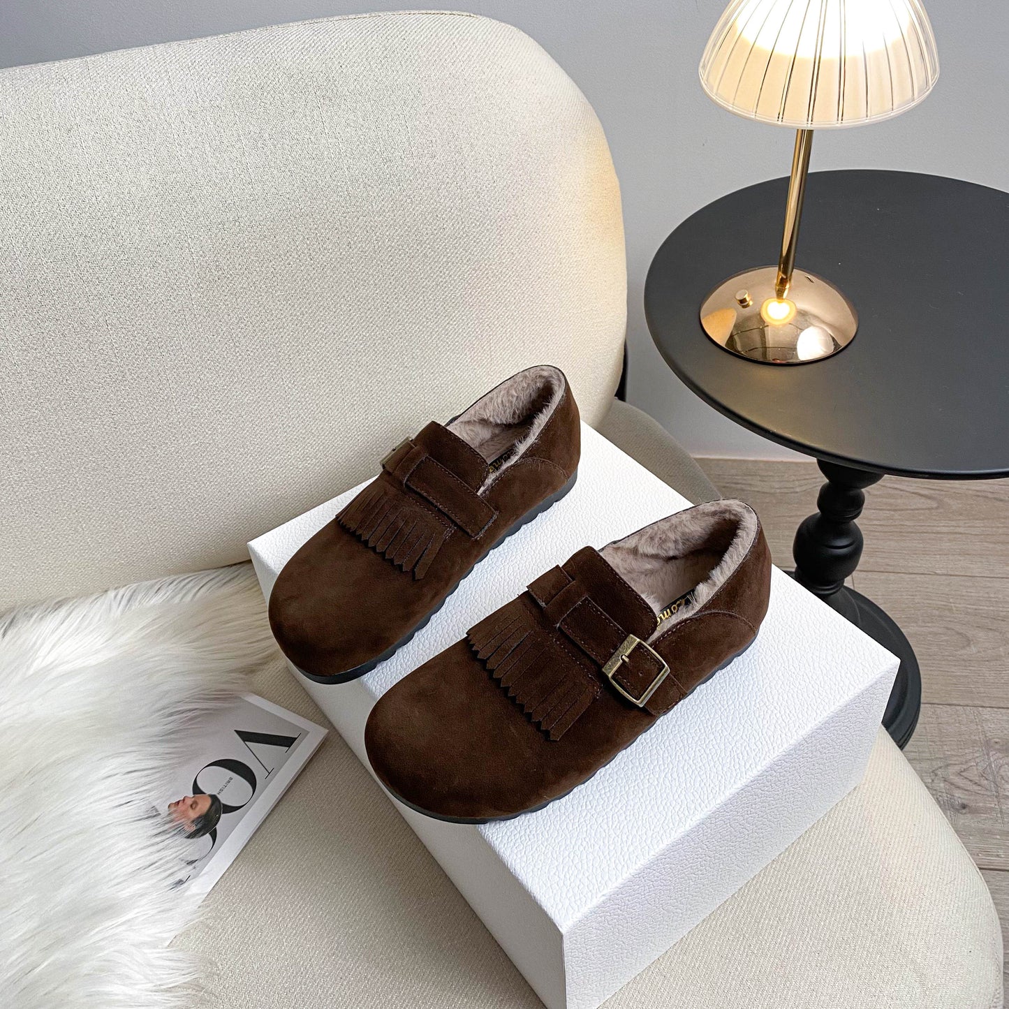 Mara - Vintage Buckle Winter Loafers