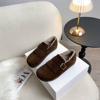 Mara - Vintage Buckle Winter Loafers