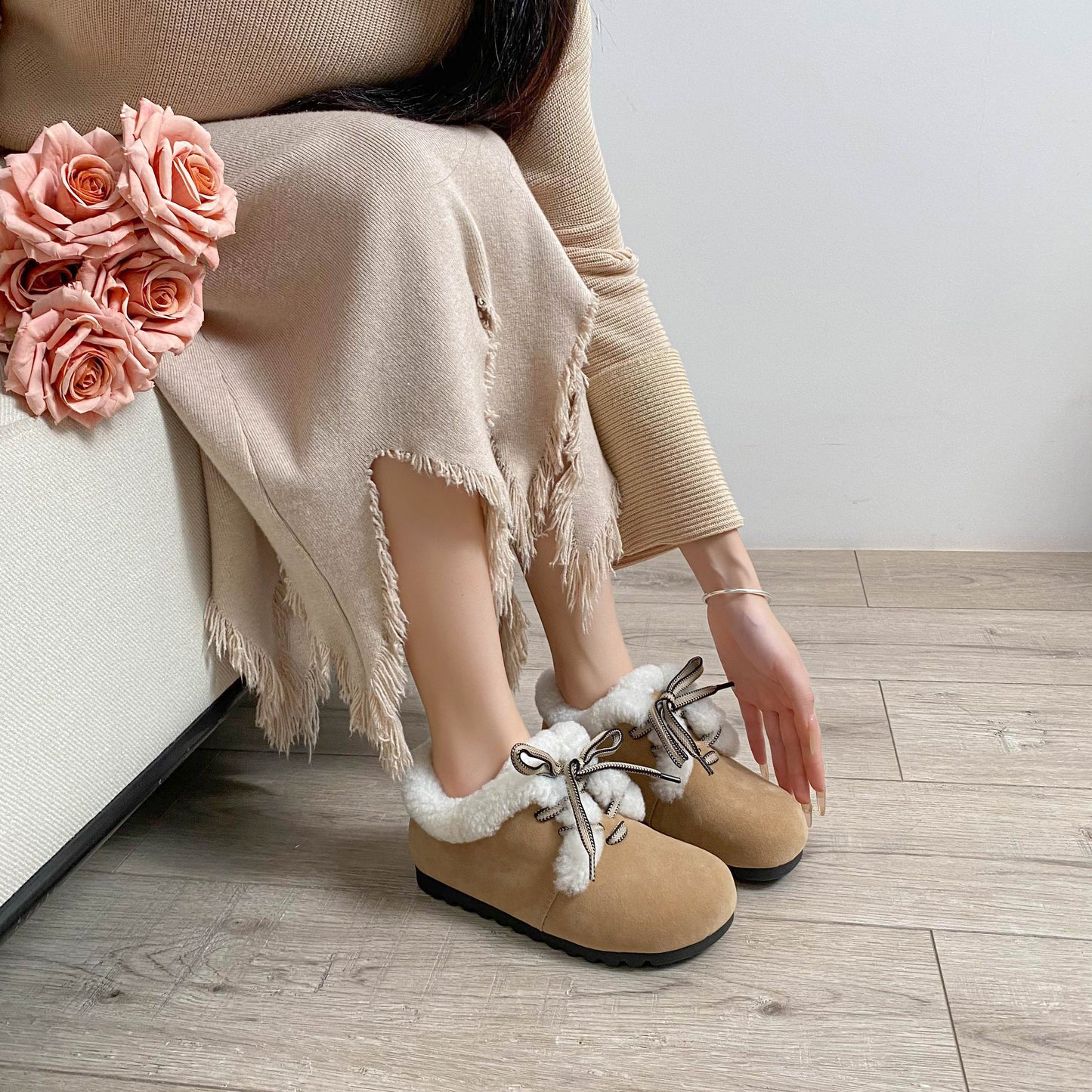 Hannah - Rustic Lace-Up Winter Shoes