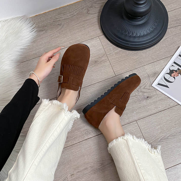 Mara - Vintage Buckle Winter Loafers