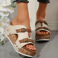 Pearl- Cork Wedge Sandals