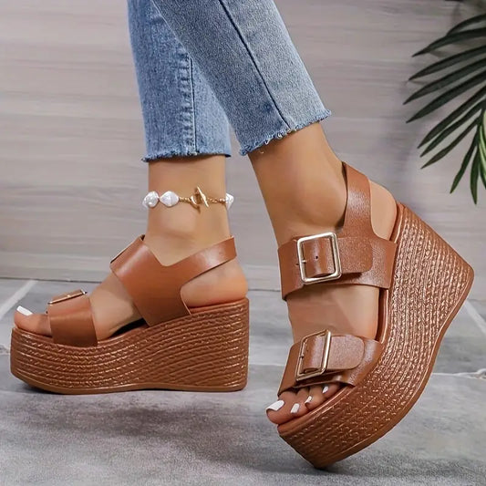 Rose- Roma Wedge Platform Sandals