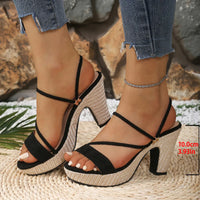 Sloane- Strappy Woven Heels