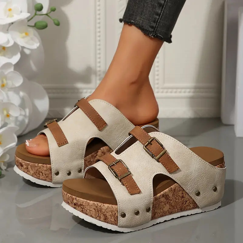 Pearl- Cork Wedge Sandals