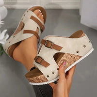 Pearl- Cork Wedge Sandals