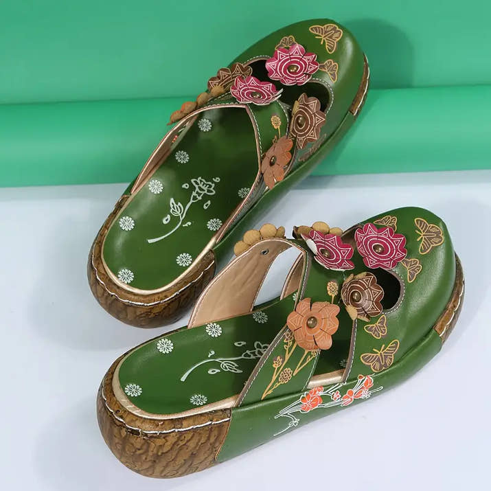Quinn- Floral Mule Sandals