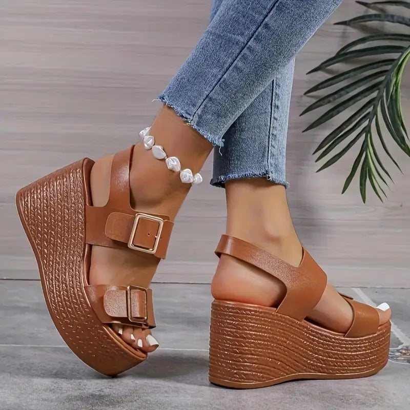 Rose- Roma Wedge Platform Sandals