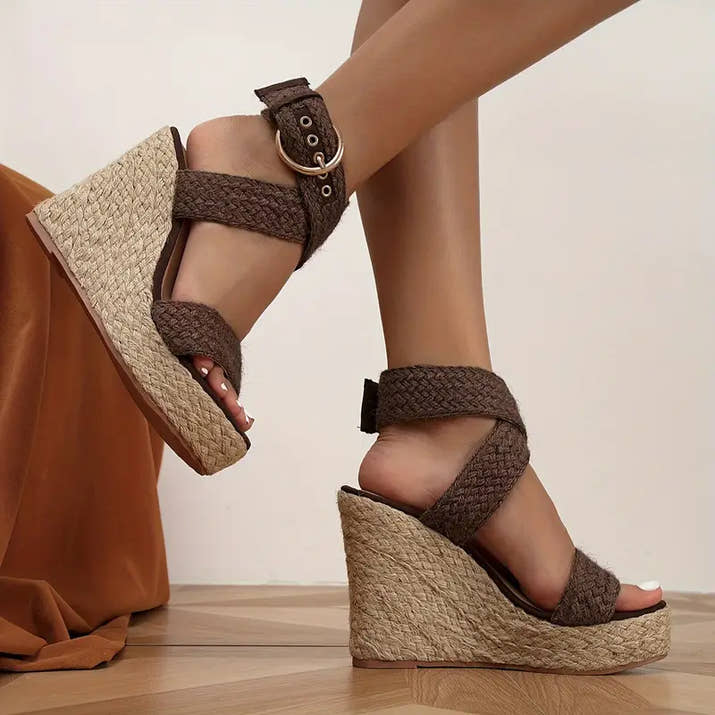 Alexandra- Rope Wedge Sandals