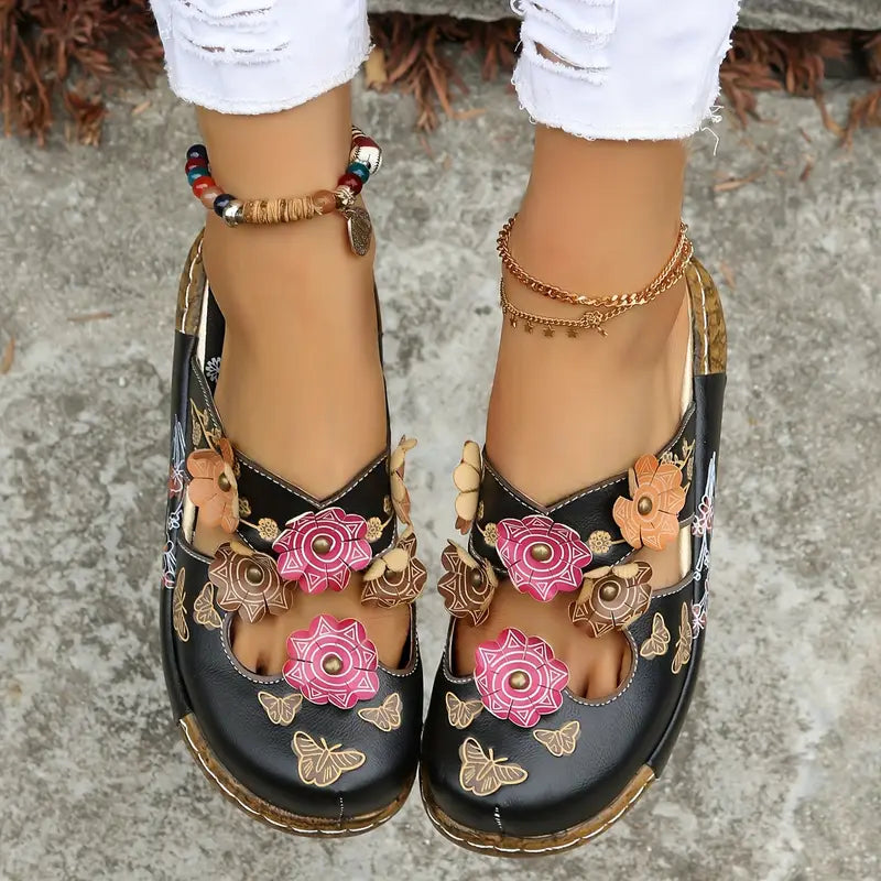 Quinn- Floral Mule Sandals