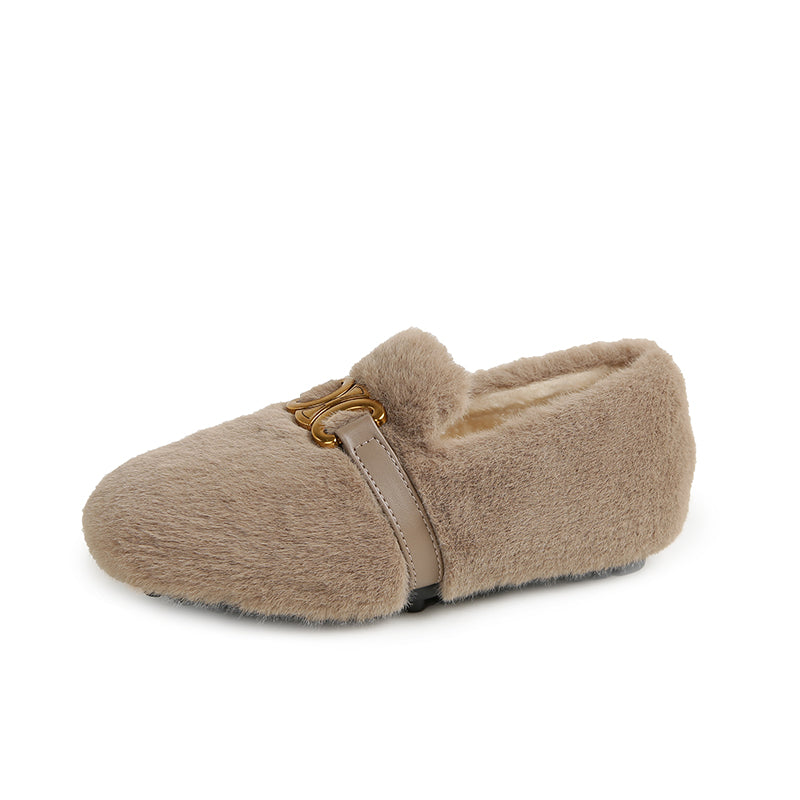 Isla - Buckled Fur Mocassins