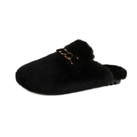Gianna - Faux Fur Chain Mule Slippers