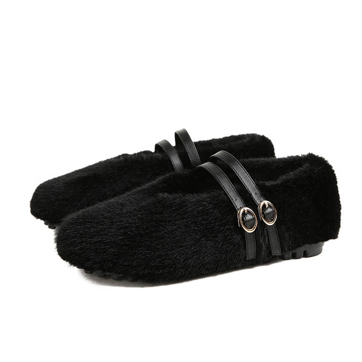 Zara - Chic Faux Fur Leopard Flats