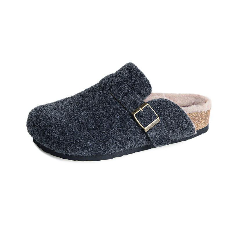 Marta - Modern Cork-Sole Winter Mules