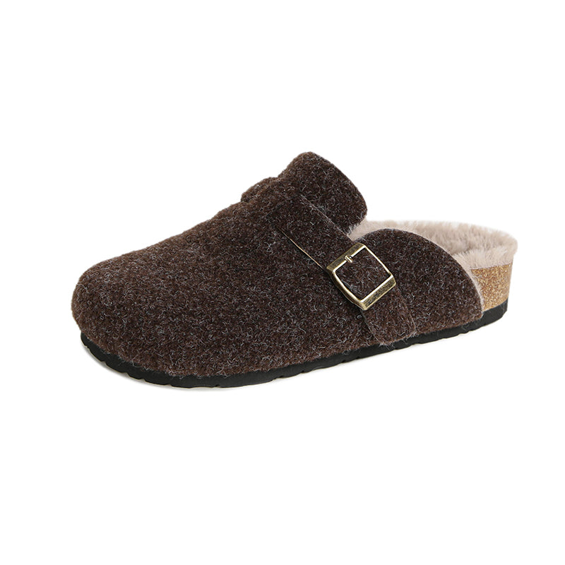 Marta - Modern Cork-Sole Winter Mules