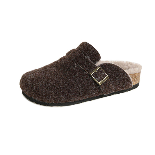 Marta - Modern Cork-Sole Winter Mules