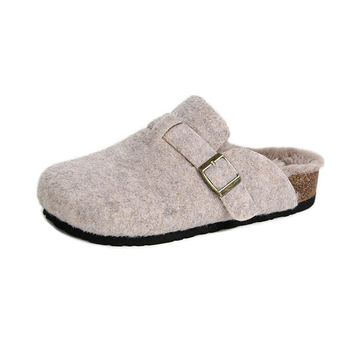 Marta - Modern Cork-Sole Winter Mules