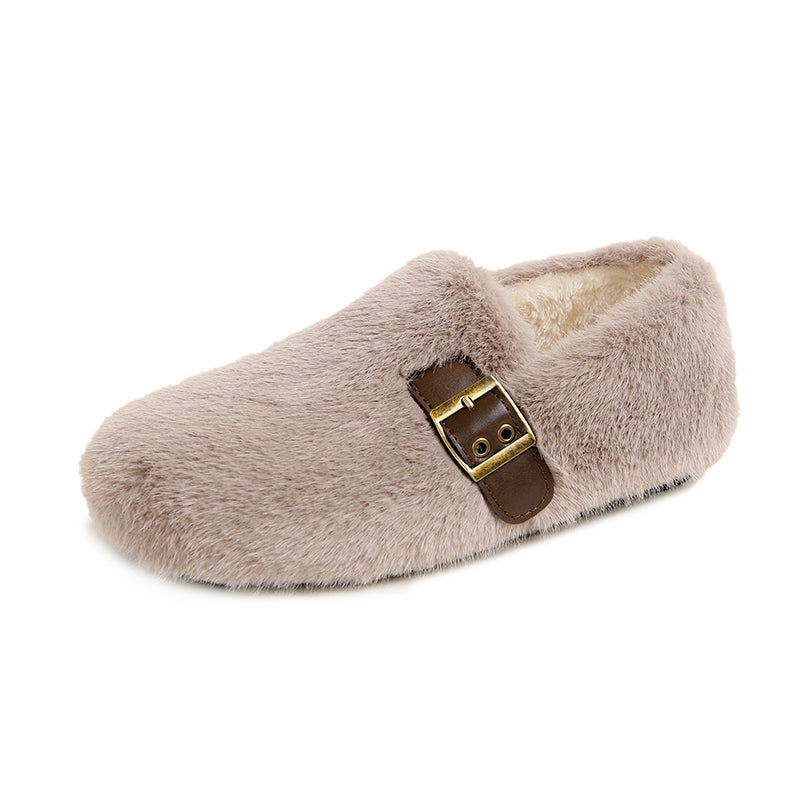 Valeria - Faux Fur Strap Shoes
