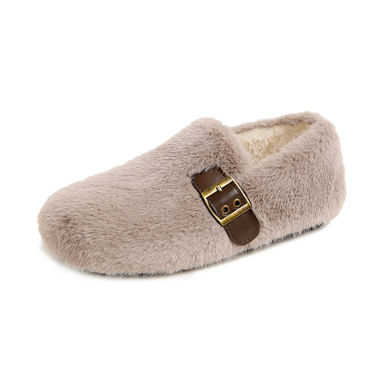 Valeria - Faux Fur Strap Shoes