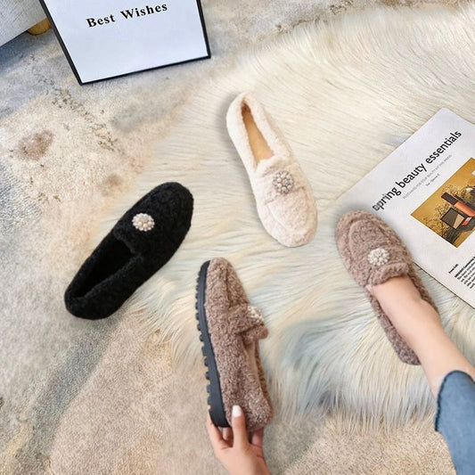 Lila- Cozy Pearl Slip-On Loafers