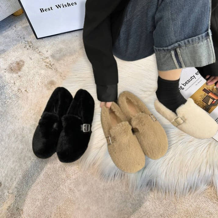 Valentina- CozyWinter Fur Slip-On Moccasins