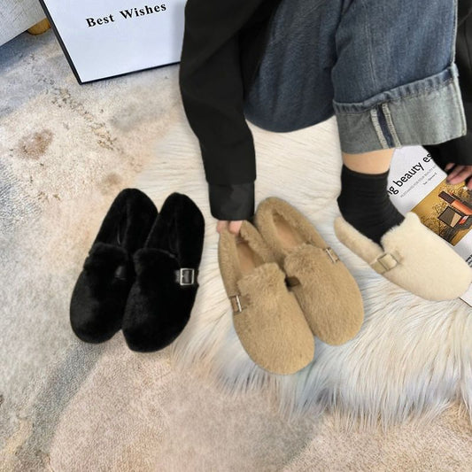 Valentina- CozyWinter Fur Slip-On Moccasins