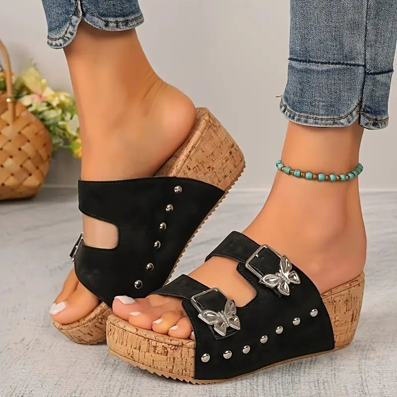 Alice- Butterfly Wedge Sandals