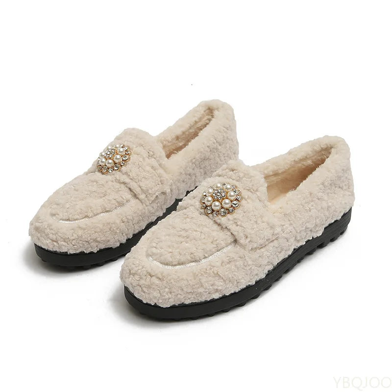Lila- Cozy Pearl Slip-On Loafers